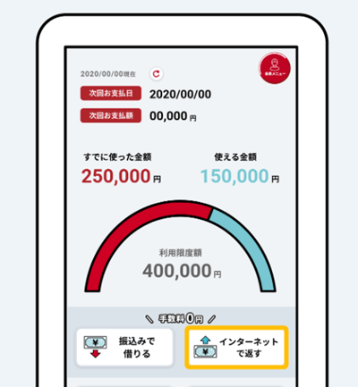 アイフルのスマホアプリのスクリーン画面